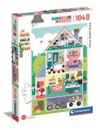 Clementoni, Super Color, Home sweet home, puzzle maxi, 104 elementy