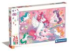 Clementoni, Super Color, Jolly Unicorns, puzzle maxi, 24 elementy