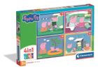 Clementoni, Super Color, Świnka Peppa, puzzle 4w1
