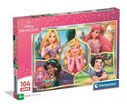 Clementoni, Super, Księżniczki Disneya, puzzle, 104 elementy