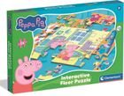 Clementoni, Świnka Peppa, interaktywne puzzle podłogowe, 24 elementy