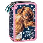 Cleo i Frank, piórnik rozkładany, potrójny, z wyposażeniem, Pies