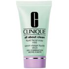 Clinique, All About Clean Liquid Facial Soap Mild, mydło w płynie do twarzy dla skóry mieszanej, 30 ml