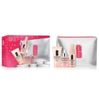 Clinique, Glow All Over, zestaw: aktywne serum zapewniające blask, 30 ml + maseczka intensywnie nawilżająca, 30 ml + mgiełka do twarzy, 30 ml + kosmetyczka