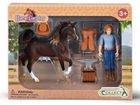 Collecta, Horse Country, jeździec z koniem i akcesoriami, 84277