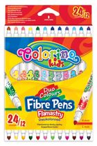 Colorino, Flamastry dwukolorowe, 24 kolory, 12 szt.