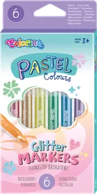 Colorino, flamastry pastelowe, brokatowe, 6 kolorów
