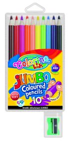 Colorino, kredki ołówkowe Jumbo, okrągłe, 10 kolorów + temperówka