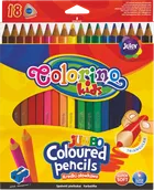 Colorino, kredki ołówkowe trójkątne, Jumbo, 17,5 cm, 18 kolorów + temperówka