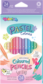 Colorino, kredki pastelowe, 24 kolory, 12 szt.
