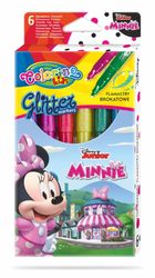 Colorino, Myszka Minnie, flamastry brokatowe, metaliczne, 6 kolorów
