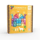 Connetix, Glitter Castle Pack, Brokatowy zamek, klocki magnetyczne, 48 elementów