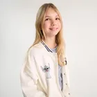 Cool Club, Bluza bejsbolówka dziewczęca, rozpinana, biała, Lilo i Stitch