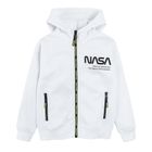 Cool Club, Bluza chłopięca z kapturem, rozpinana, biała, NASA