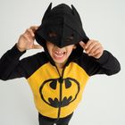 Cool Club, Bluza chłopięca z kapturem, rozpinana, czarno-musztardowa, Batman