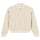 Cool Club, Bluza dziewczęca, rozpinana, welurowa, beżowa