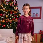 Cool Club, Bluza dziewczęca, welurowa, bordowa