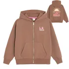 Cool Club, Bluza dziewczęca z kapturem, rozpinana, brązowa