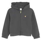 Cool Club, Bluza dziewczęca z kapturem, rozpinana, crop top, szara