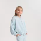 Cool Club, Bluza dziewczęca z kapturem, rozpinana, welurowa, niebieska