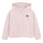 Cool Club, Bluza dziewczęca z kapturem, rozpinana, welurowa, różowa