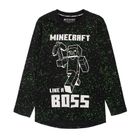 Cool Club, Bluzka chłopięca z długim rękawem, czarna, Minecraft