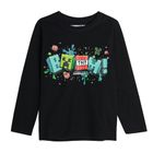 Cool Club, Bluzka chłopięca z długim rękawem, czarna, Minecraft