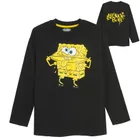 Cool Club, Bluzka chłopięca z długim rękawem, czarna, SpongeBob