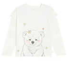 Cool Club, Bluzka dziewczęca z długim rękawem, biała