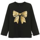 Cool Club, Bluzka dziewczęca z długim rękawem, czarna