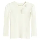 Cool Club, Bluzka dziewczęca z długim rękawem, prążkowana, biała