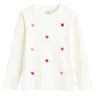 Cool Club, Bluzka dziewczęca z długim rękawem, prążkowana, biała