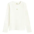 Cool Club, Bluzka dziewczęca z długim rękawem, prążkowana, biała