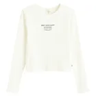 Cool Club, Bluzka dziewczęca z długim rękawem, prążkowana, biała