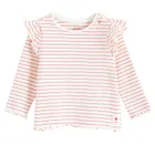 Cool Club, Bluzka dziewczęca z długim rękawem, prążkowana, biała