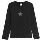 Cool Club, Bluzka dziewczęca z długim rękawem, prążkowana, czarna