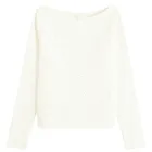 Cool Club, Bluzka dziewczęca z długim rękawem, prążkowana, ecru