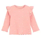 Cool Club, Bluzka dziewczęca z długim rękawem, prążkowana, różowa