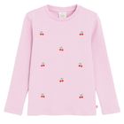 Cool Club, Bluzka dziewczęca z długim rękawem, prążkowana, różowa
