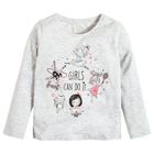 Cool Club, Bluzka dziewczęca z długim rękawem, szara, Girls can do it