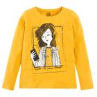 Cool Club, Bluzka dziewczęca z długim rękawem, żółta, Listen to your heart