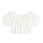 Cool Club, Bluzka dziewczęca z krótkim rękawem, crop top, biała