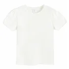 Cool Club, Bluzka dziewczęca z krótkim rękawem, prążkowana, biała