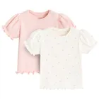 Cool Club, Bluzka dziewczęca z krótkim rękawem, prążkowana, mix, zestaw, 2 szt.