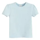 Cool Club, Bluzka dziewczęca z krótkim rękawem, prążkowana, niebieska