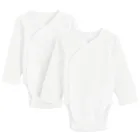 Cool Club, Body niemowlęce z długim rękawem, bawełna organiczna, białe, zestaw, 2 szt.
