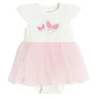 Cool Club, Body sukienka dziewczęce z krótkim rękawem, biało-różowe