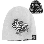 Cool Club, Czapka chłopięca, dwustronna, czarno-szara