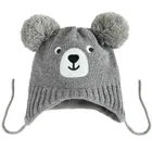 Cool Club, Czapka chłopięca z pomponami, szara