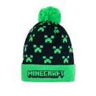 Cool Club, Czapka chłopięca z pomponem, czarno-zielona, Minecraft